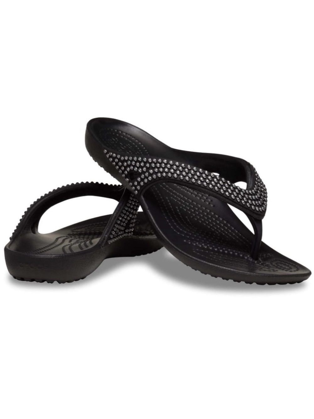 CROCS Black Rhinestone Kadee II Jewels Flip W